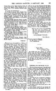 THE LONDON GAZETTE, 5 JANUARY, 1934 Grand Cross of Our Most Excellent Order of the British Empire, Field Marshal of Our