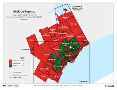 Chippewas of Georgina Island First Nation RMR de Toronto Langue maternelle prédominante