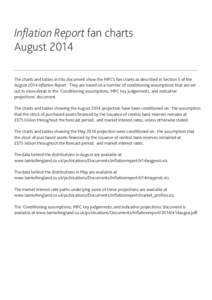 Inflation Report fan charts August 2014 The charts and tables in this document show the MPC’s fan charts as described in Section 5 of the August 2014 Inflation Report. They are based on a number of conditioning assumpt