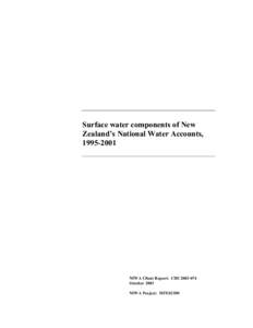 Surface water components of New Zealand’s National Water Accounts, [removed]NIWA Client Report: CHC2003-074 October 2003