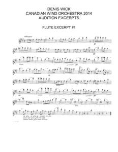 DENIS WICK CANADIAN WIND ORCHESTRA 2014 AUDITION EXCERPTS FLUTE EXCERPT #1  DENIS WICK