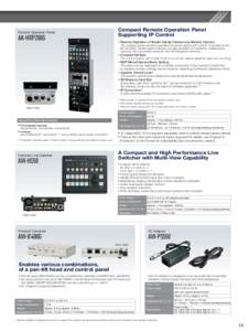 Remote Operation Panel  AK-HRP200G Compact Remote Operation Panel Supporting IP Control