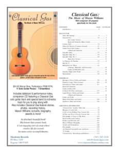 Classical Gas: The Music of Mason Williams With companion CD prepared specifically for this book! CONTENTS PAGE