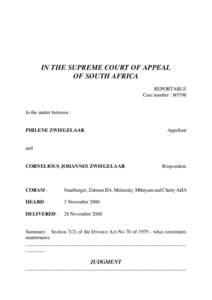 IN THE SUPREME COURT OF APPEAL OF SOUTH AFRICA REPORTABLE Case number : [removed]In the matter between :