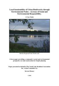 Local Sustainability of Urban Biodiversity through Environmental Nodes - An issue of Social and Environmental Responsibility. A Case Study  Beeliar Regional Park North Lake