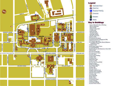 Legend  Tillman Loop 1 Joynes Hall and the Inn at Winthrop 2 Byrnes Auditorium