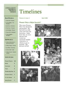 COFFEY COUNTY HISTORICAL SOCIETY & MUSEUM  Timelines