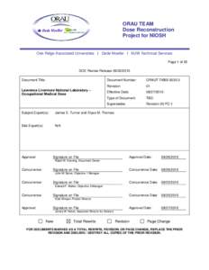 ORAU TEAM Dose Reconstruction Project for NIOSH Oak Ridge Associated Universities I Dade Moeller I MJW Technical Services Page 1 of 20