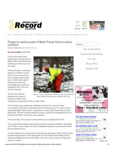 Home Project to restore parts of Belle Prairie Park to native condition | The Morrison County RecordThe Morrison County Record