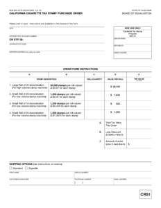 California Cigarette Tax Stamp Purchase Order