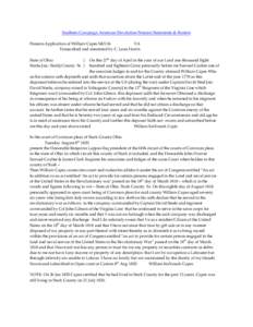 Southern Campaign American Revolution Pension Statements & Rosters Pension Application of William Capes S42136 VA Transcribed and annotated by C. Leon Harris On this 27th day of April in the year of our Lord one thousand