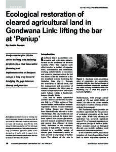 FEATURE  doi: j00508.x Ecological restoration of cleared agricultural land in