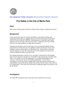 Fire Safety in Menlo Park