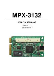 MPX-3132 User’s Manual Edition  MPX-3132 User’s Manual