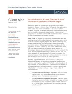 Client Alert - Duty to Protect Students