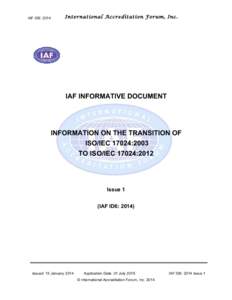 IAF ID6: 2014  International Accreditation Forum, Inc. IAF INFORMATIVE DOCUMENT