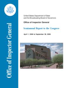 Howard Krongard / Office of Inspector General for the Department of Transportation / Inspectors general / Inspector General / Special Inspector General for Iraq Reconstruction