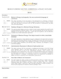 MEXICO ENERGY INTELLIGENCE® - Report Log for 2014