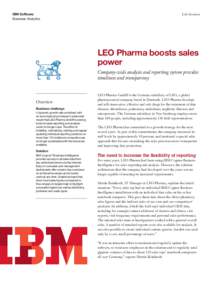IBM Software Business Analytics Life Sciences  LEO Pharma boosts sales