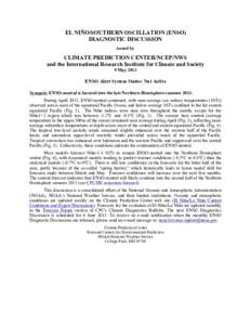 EL NIÑO/SOUTHERN OSCILLATION (ENSO) DIAGNOSTIC DISCUSSION issued by CLIMATE PREDICTION CENTER/NCEP/NWS and the International Research Institute for Climate and Society