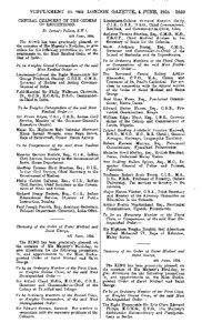 SUPPLEMENT TO THE LONDON GAZETTE, 4 JUNE, 1934 CENTRAL CHANCERY OF THE ORDERS OF KNIGHTHOOD.