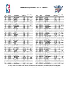 Oklahoma	
  City	
  Thunder:	
  2015-­‐16	
  Schedule  DAY DATE