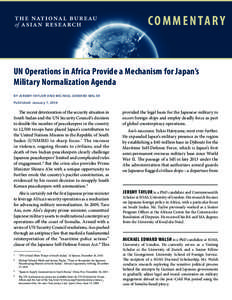 c o m m e n ta r y  UN Operations in Africa Provide a Mechanism for Japan’s