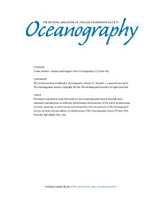 Oceanography THE OFFICIAL MAGAZINE OF THE OCEANOGRAPHY SOCIETY CITATION Career profiles—Options and insightsOceanography 27(1):249–250. COPYRIGHT