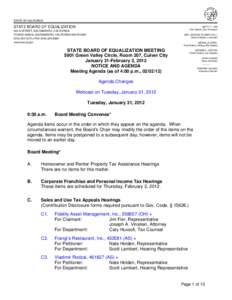 BOE Public Agenda Notice January 31-February 2, 2012