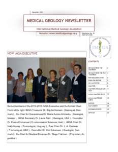 DecemberMEDICAL GEOLOGY NEWSLETTER International Medical Geology Association Website: www.medicalgeology.org
