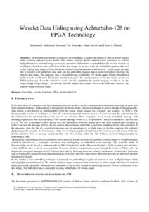 Cryptography / Numerical analysis / Wavelets / Digital signal processing / Achterbahn / Discrete wavelet transform / Steganography / Function / Lookup table / Mathematics / Mathematical analysis / Stream ciphers