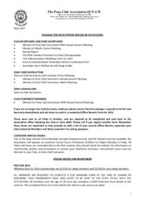 The Pony Club Association Of N.S.W. Office 7, 25 Victoria Street Wollongong NSW 2500 Phone: ([removed]Fax: ([removed]Email: [removed] Correspondence to: PO Box 2085 Wollongong NSW[removed]May 2014