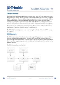 Yuma 2 SDK – Release Notes – v1.1 MCS System Firmware Group Design Overview The Yuma 2 SDK provides the application developer with a set of API’s that assist access to the Yuma 2 hardware devices. In this document 