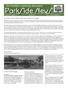 The Parkside Community Associaton  ParkSide NewS Volume 49, Number 2