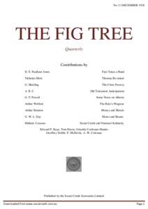 No 11 DECEMBERTHE FIG TREE Quarterly  Contributions by