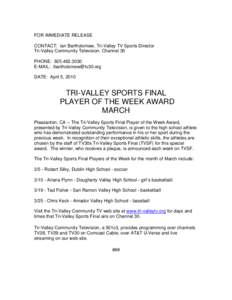 Microsoft Word - TVSF Player of the Week.doc