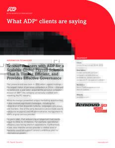 6.1  What ADP® clients are saying x  PMS 485 C