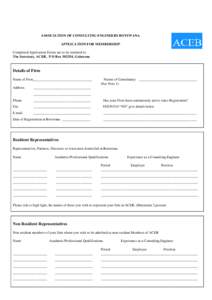 ACEB Membership Application Form