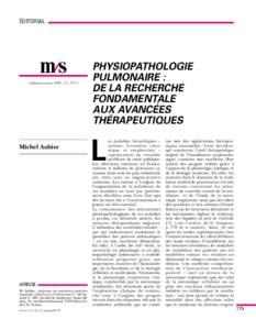 ÉDITORIAL  médecine/sciences 1999 ; 15 : 775-7 Michel Aubier