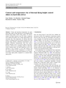 Microsyst Technol:1693–1701 DOIs00542z TECHNICAL PAPER  Contact and temperature rise of thermal flying height control