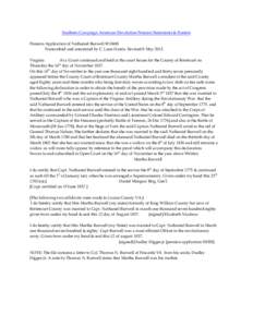 Southern Campaign American Revolution Pension Statements & Rosters Pension Application of Nathaniel Burwell W18681 Transcribed and annotated by C. Leon Harris. Revised 8 May[removed]Virginia At a Court continued and held a