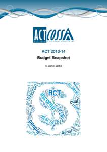 ACT[removed]Budget Snapshot 4 June 2013 About ACTCOSS ACTCOSS acknowledges Canberra has been built on the land of the Ngunnawal people. We