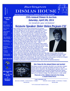 Dismas House  Spring 2014 NEWSLETTER