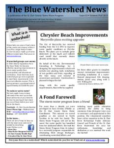 The Blue Watershed News A publication of the St. Clair County Storm Water Program Issue 13  Summer/Fall[removed]St. Clair County Health Department ●3415 28th Street, Port Huron, MI 48060