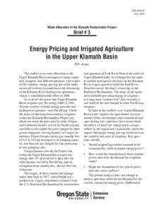 EM 8846-E July 2004 Water Allocation in the Klamath Reclamation Project  Brief # 3