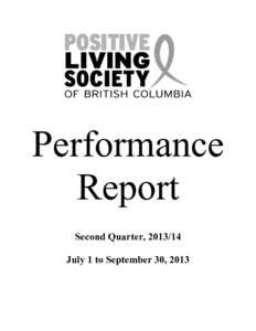 Performance Report Second Quarter, [removed]July 1 to September 30, 2013  Performance Report