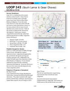 Mobility Investment Priorities Project  Austin State Loop 343 (S Lamar)