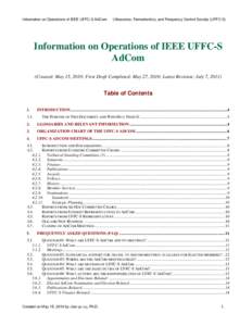 Information on Operations of IEEE UFFC-S AdCom