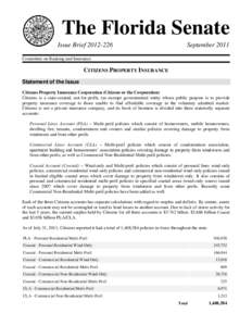 The Florida Senate Issue Brief[removed]September[removed]Committee on Banking and Insurance