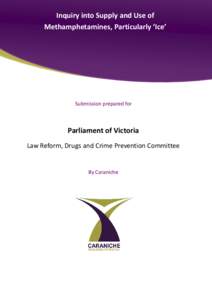 .  Inquiry into Supply and Use of Methamphetamines, Particularly ‘Ice’  Submission prepared for